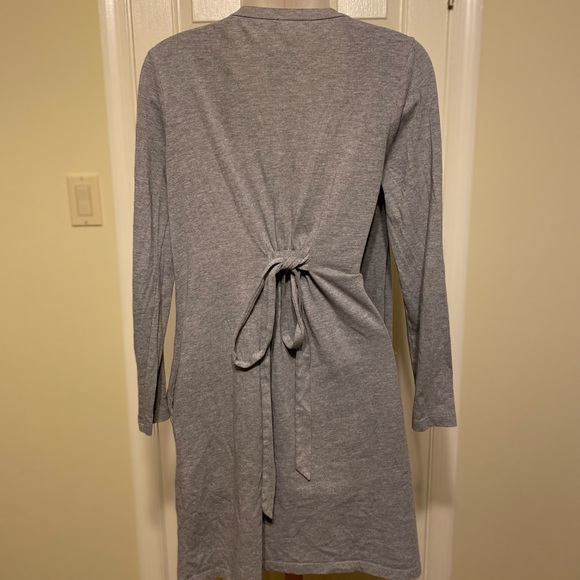 BUMP - Woman’s gray long maternity cardigan with pockets sides, Size: S - Picture 2 of 7